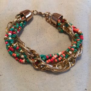 Colorful and gold statement bracelet